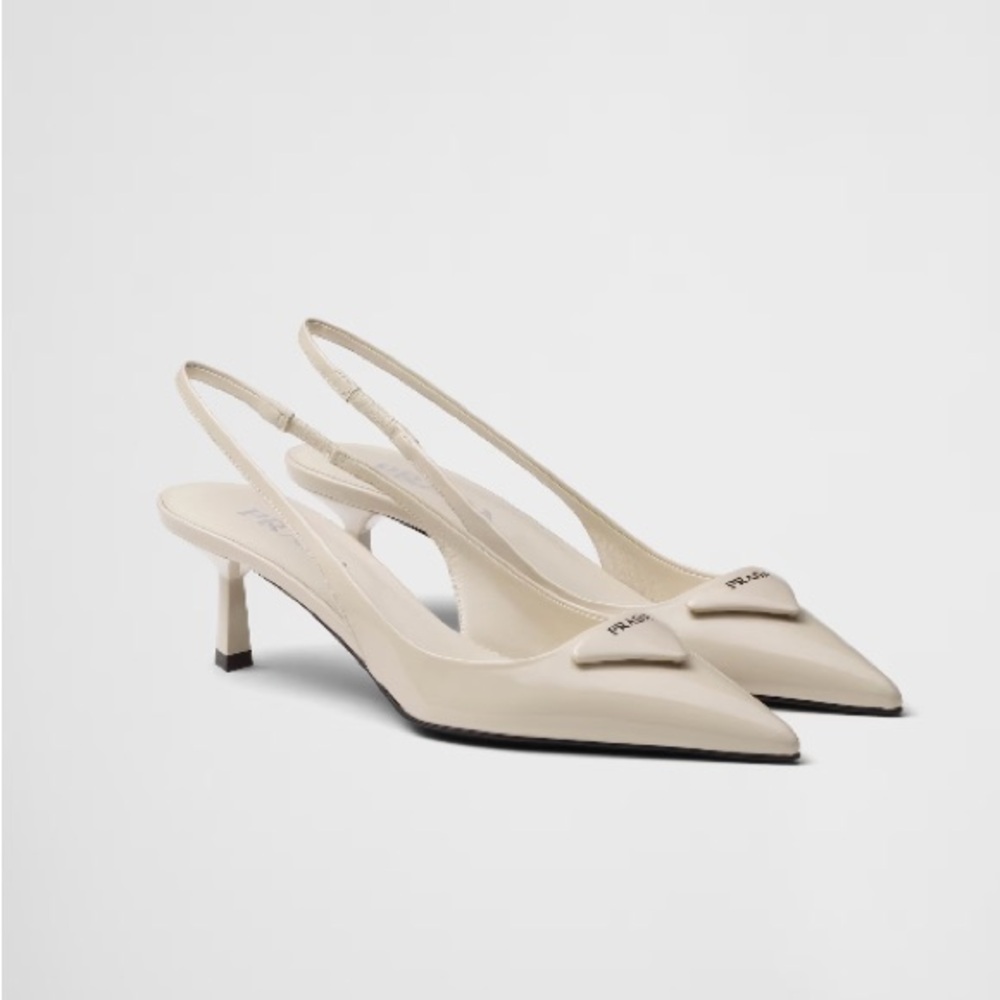 Prada patent leather slingback pumps